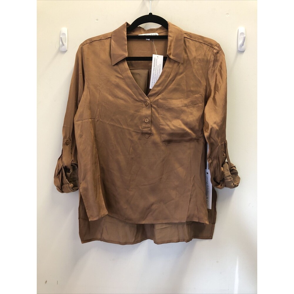 Young Fabulous & Broke Roll Tab Pullover Blouse